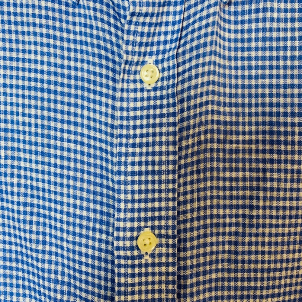Ralph Lauren Mens Classic Fit Button Down Shirt Size Large 17 34/35 Blue Linen - Picture 6 of 13